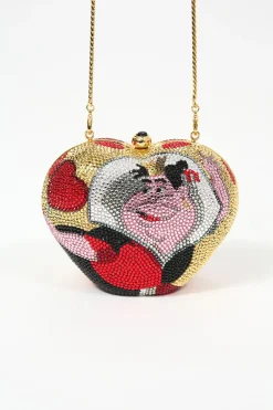 x Disney multi-colour crystal adorned Queen Of Hearts evening clutch with gold-finish hardware