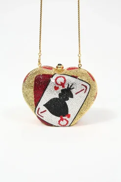 x Disney multi-colour crystal adorned Queen Of Hearts evening clutch with gold-finish hardware