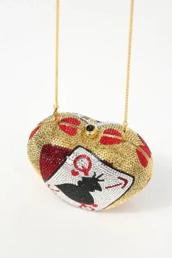 x Disney multi-colour crystal adorned Queen Of Hearts evening clutch with gold-finish hardware