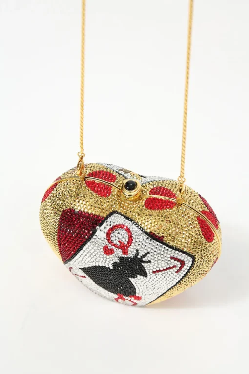 x Disney multi-colour crystal adorned Queen Of Hearts evening clutch with gold-finish hardware