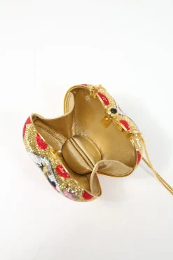 x Disney multi-colour crystal adorned Queen Of Hearts evening clutch with gold-finish hardware