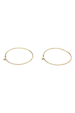 x Elsa Peretti 18-karat yellow gold and .10 CTTW round cut diamond hoop earrings