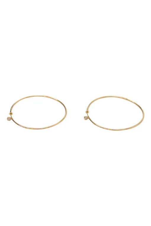 x Elsa Peretti 18-karat yellow gold and .10 CTTW round cut diamond hoop earrings