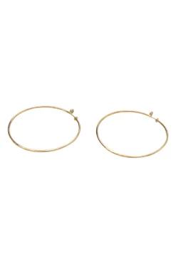 x Elsa Peretti 18-karat yellow gold and .10 CTTW round cut diamond hoop earrings