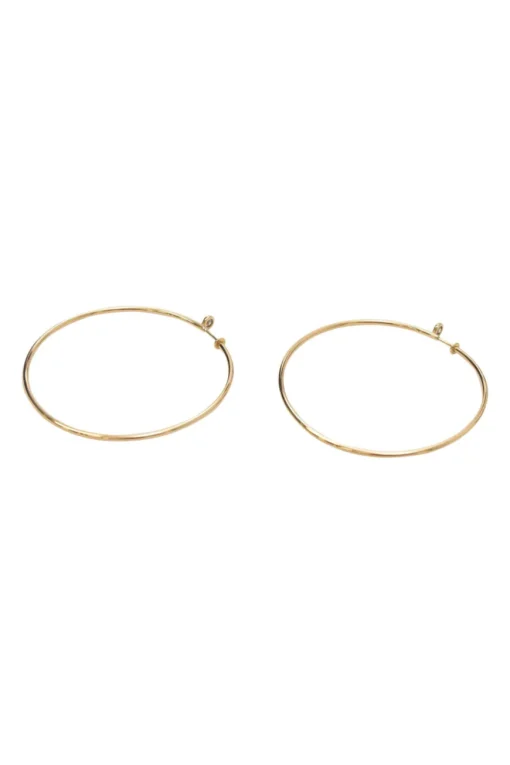 x Elsa Peretti 18-karat yellow gold and .10 CTTW round cut diamond hoop earrings