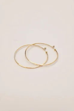 x Elsa Peretti 18-karat yellow gold and .10 CTTW round cut diamond hoop earrings