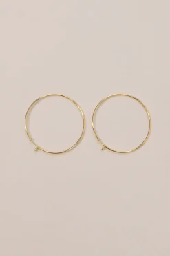 x Elsa Peretti 18-karat yellow gold and .10 CTTW round cut diamond hoop earrings