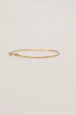x Elsa Peretti 18-karat yellow gold and .10 CTTW round cut diamond hoop earrings