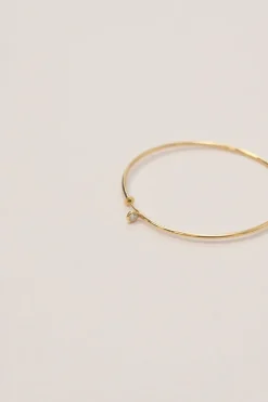 x Elsa Peretti 18-karat yellow gold and .10 CTTW round cut diamond hoop earrings