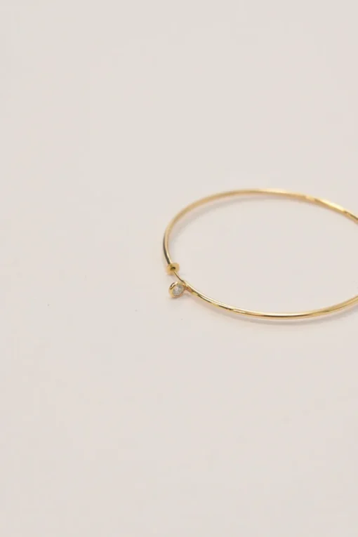 x Elsa Peretti 18-karat yellow gold and .10 CTTW round cut diamond hoop earrings