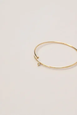 x Elsa Peretti 18-karat yellow gold and .10 CTTW round cut diamond hoop earrings