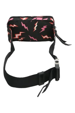 x Frankenstein black and pink re-nylon thunder novelty print belt bag