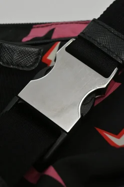 x Frankenstein black and pink re-nylon thunder novelty print belt bag