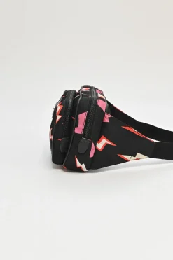x Frankenstein black and pink re-nylon thunder novelty print belt bag