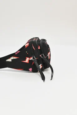 x Frankenstein black and pink re-nylon thunder novelty print belt bag