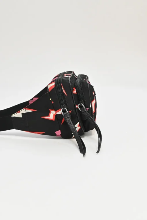 x Frankenstein black and pink re-nylon thunder novelty print belt bag
