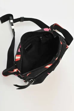 x Frankenstein black and pink re-nylon thunder novelty print belt bag