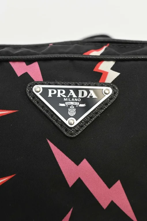 x Frankenstein black and pink re-nylon thunder novelty print belt bag