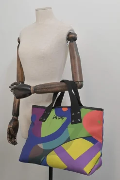 x Kaws Multi-coloured abstract print nylon canvas shopper tote