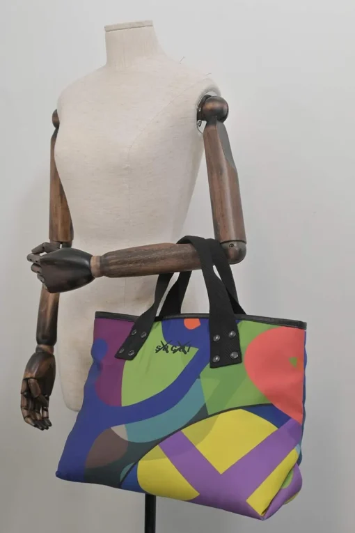x Kaws Multi-coloured abstract print nylon canvas shopper tote