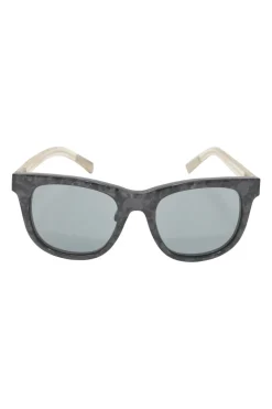 x Kris Van Assche Black marbled acetate and tinted polycarbonate wayfarer sunglasses