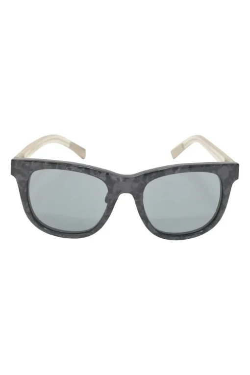 x Kris Van Assche Black marbled acetate and tinted polycarbonate wayfarer sunglasses