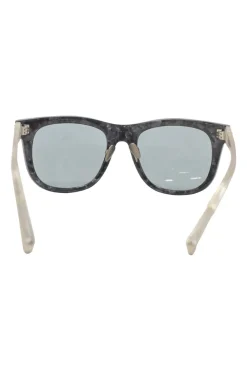 x Kris Van Assche Black marbled acetate and tinted polycarbonate wayfarer sunglasses