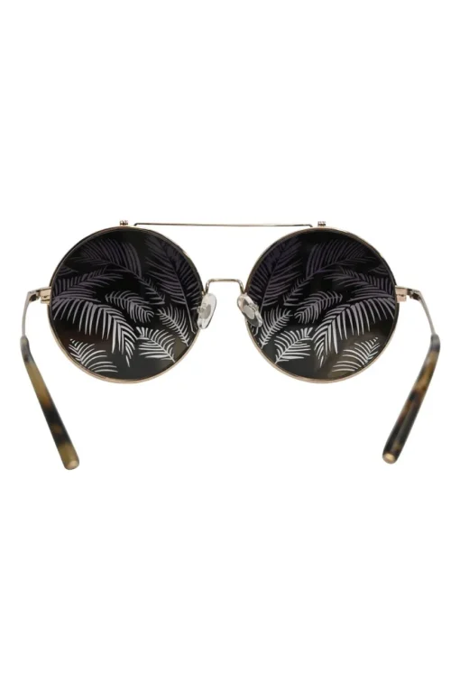 x Matthew Williamson gold and black gradient metal and polycarbonate flip-up round sunglasses