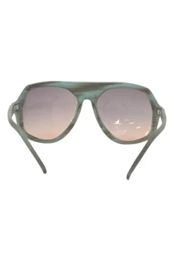 x Raf Simons green horn and tinted polycarbonate flat bridge aviator sunglasses
