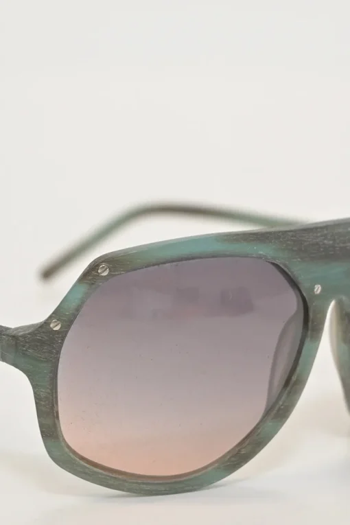 x Raf Simons green horn and tinted polycarbonate flat bridge aviator sunglasses