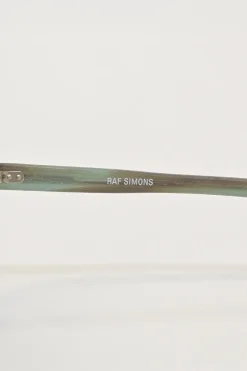 x Raf Simons green horn and tinted polycarbonate flat bridge aviator sunglasses
