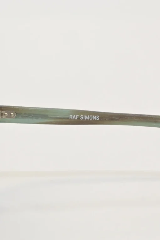x Raf Simons green horn and tinted polycarbonate flat bridge aviator sunglasses