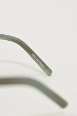 x Raf Simons green horn and tinted polycarbonate flat bridge aviator sunglasses