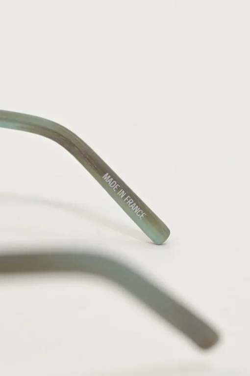 x Raf Simons green horn and tinted polycarbonate flat bridge aviator sunglasses