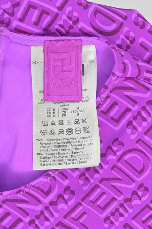 x SKIMS purple polyamide embossed print biking-style second-skin onesie