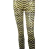 Yellow and blue knit sleeveless top and pant set