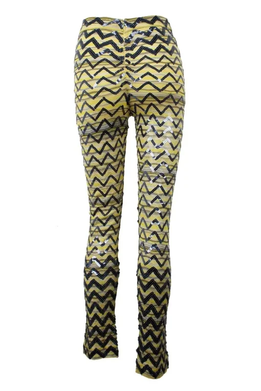 Yellow and blue knit sleeveless top and pant set
