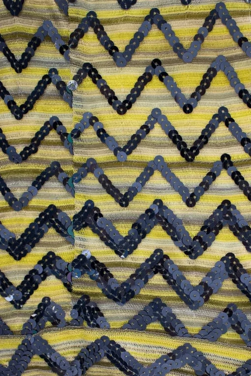 Yellow and blue knit sleeveless top and pant set