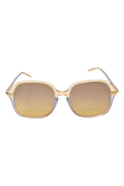 Yellow and blue tinted gradient acetate and polycarbonate oversized square sunglasses