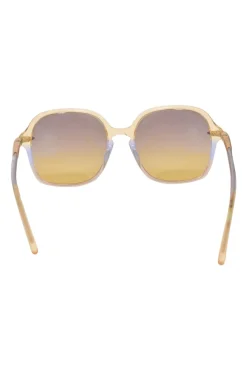 Yellow and blue tinted gradient acetate and polycarbonate oversized square sunglasses