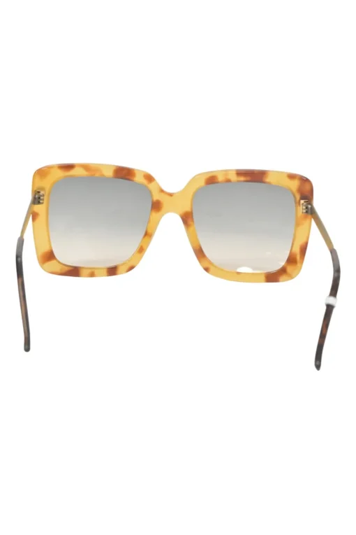 Yellow and brown acetate tortoiseshell and tinted polycarbonate oversized square frame sunglasses