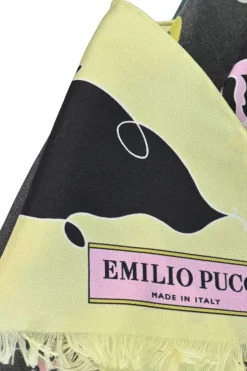 Yellow and pink silk archival floral print scarf