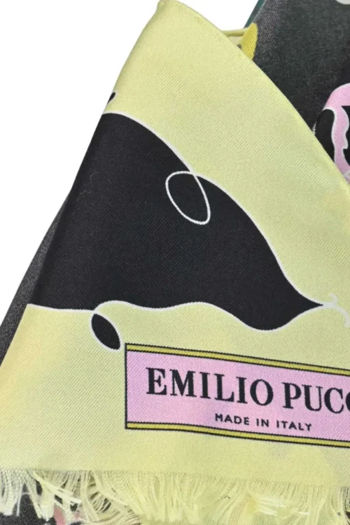 Yellow and pink silk archival floral print scarf