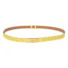 Yellow brogued Epsom leather Garden Party 18 belt with gold-finish Kelly buckle