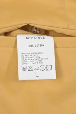 Yellow cotton gabardine tapered leg tailored trousers