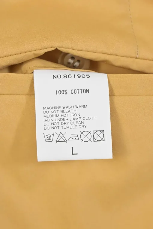 Yellow cotton gabardine tapered leg tailored trousers