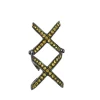 Yellow crystal-embellished gunmetal stacked criss-cross ring