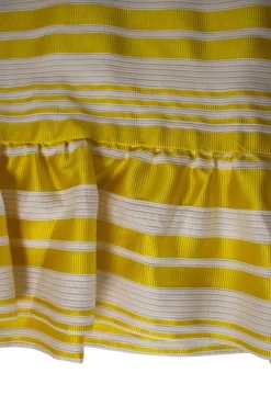 Yellow flounce skirt with white stripe