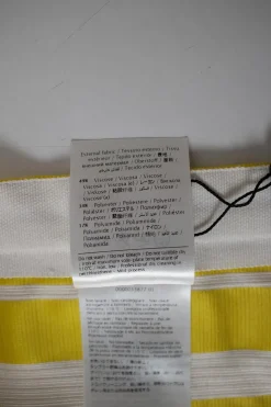 Yellow flounce skirt with white stripe