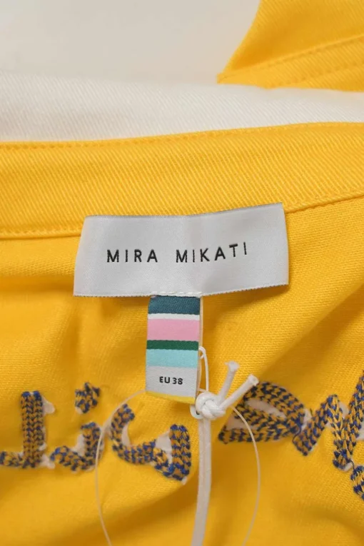 Yellow 'Take the Wild Road' Embroidered Zip-up Jumpsuit